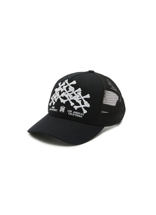 Main View - Click To Enlarge - AMIRI - Bones Stacked Cotton Trucker Cap