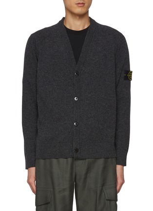 Main View - Click To Enlarge - STONE ISLAND - Logo Patch Virgin Wool Cardigan