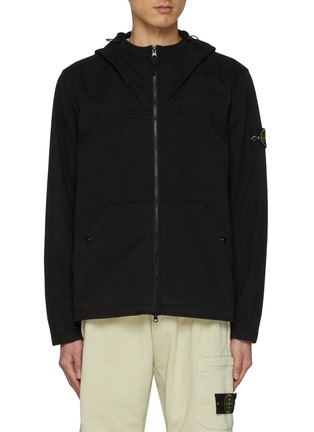 Main View - Click To Enlarge - STONE ISLAND - Logo Patch Hooded Jacket