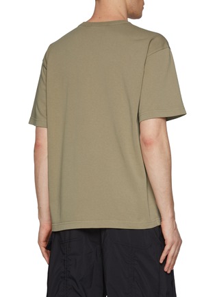 Back View - Click To Enlarge - STONE ISLAND - Garment Dyed Logo Pocket Cotton T-Shirt