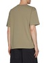 Back View - Click To Enlarge - STONE ISLAND - Garment Dyed Logo Pocket Cotton T-Shirt