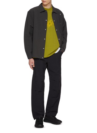 Figure View - Click To Enlarge - STONE ISLAND - Stellina Bi-Stretch Wool Nylon Oxford Overshirt