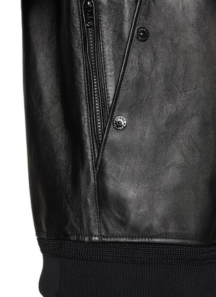  - STONE ISLAND - Stand Collar Pocket Leather Jacket