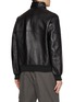 Back View - Click To Enlarge - STONE ISLAND - Stand Collar Pocket Leather Jacket