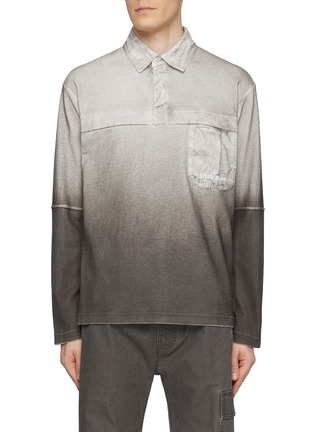 Main View - Click To Enlarge - STONE ISLAND - Long Sleeve Cotton Polo Shirt