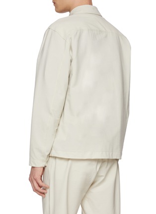 Back View - Click To Enlarge - STONE ISLAND - Stellina Bi-Stretch Wool Nylon Oxford Overshirt