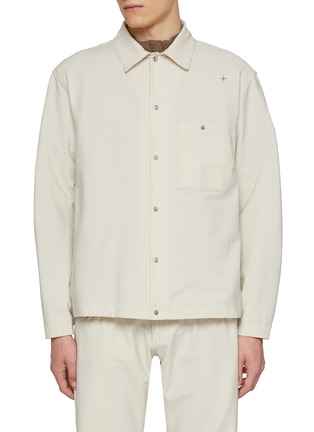 Main View - Click To Enlarge - STONE ISLAND - Stellina Bi-Stretch Wool Nylon Oxford Overshirt