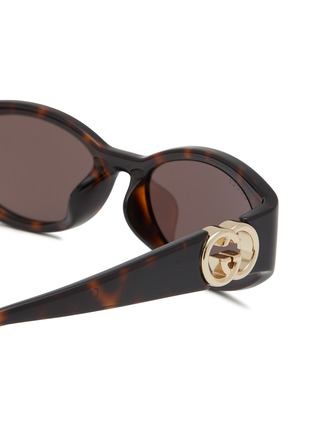 Detail View - Click To Enlarge - GUCCI - Acetate Oval Sunglasses