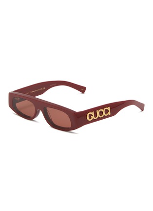 Main View - Click To Enlarge - GUCCI - Acetate Oval Sunglasses