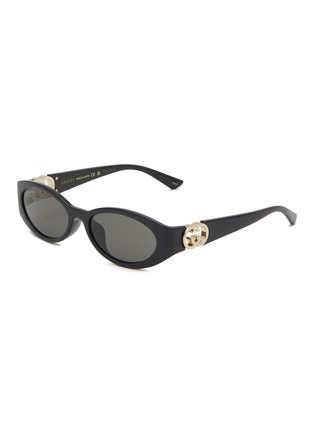 Main View - Click To Enlarge - GUCCI - Acetate Oval Sunglasses