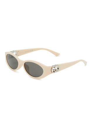 Main View - Click To Enlarge - GUCCI - Acetate Oval Sunglasses