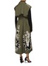 Back View - Click To Enlarge - BIYAN - Cap Sleeves Floral Appliqué Trench Gilet