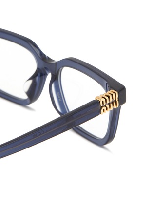 Detail View - Click To Enlarge - MIU MIU - Acetate Rectangle Glasses