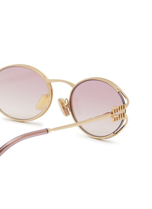 Detail View - Click To Enlarge - MIU MIU - Metal Oval Sunglasses