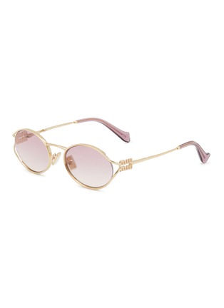 Main View - Click To Enlarge - MIU MIU - Metal Oval Sunglasses