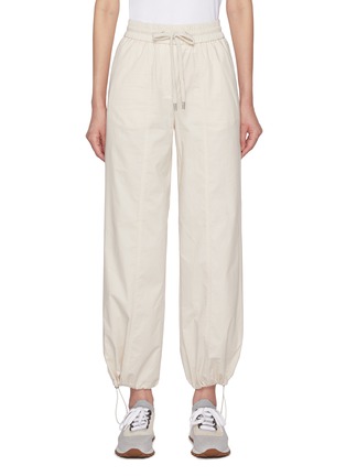 Main View - Click To Enlarge - PESERICO - Elastic Drawstring Waist Wide Leg Track Pants