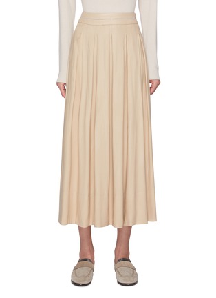 Main View - Click To Enlarge - PESERICO - Pleated High Rise Midi Skirt