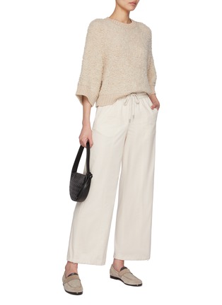 Figure View - Click To Enlarge - PESERICO - Bouclé Rib Hem Sweater