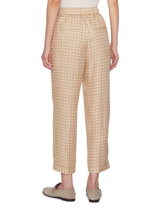 Back View - Click To Enlarge - PESERICO - Monogram Cropped Wide Leg Pants