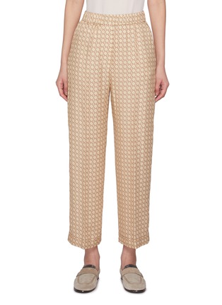 Main View - Click To Enlarge - PESERICO - Monogram Cropped Wide Leg Pants