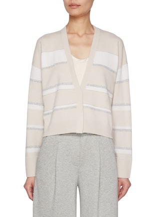 Main View - Click To Enlarge - PESERICO - Striped Monili Cardigan