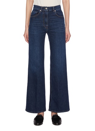 Main View - Click To Enlarge - PESERICO - Flared Leg Dark Washed Jeans