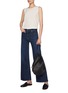 Figure View - Click To Enlarge - PESERICO - Flared Leg Dark Washed Jeans