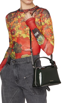 Figure View - Click To Enlarge - JW ANDERSON - Small JWA Corner Coated Denim Crossbody Bag