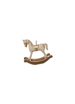 Main View - Click To Enlarge - SHISHI - Rocking Horse Wooden Bauble — Cream/Gold