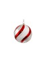 Main View - Click To Enlarge - SHISHI - Diagonal Lined Glass Ball Ornament — Silver/White/Red