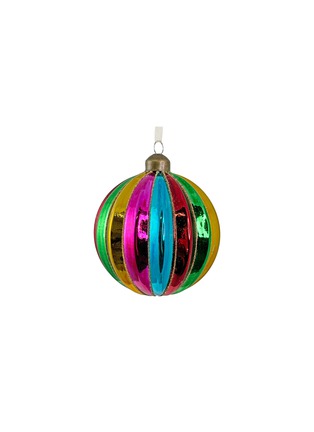 Main View - Click To Enlarge - SHISHI - Striped Glitter Shiney Glass Bauble