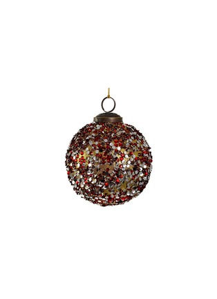 Main View - Click To Enlarge - SHISHI - Glittered Glass Ball Ornament — Gold/Red