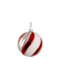 Main View - Click To Enlarge - SHISHI - Diagonal Lined Glass Ball Ornament — Silver/White/Red