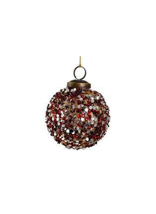 Main View - Click To Enlarge - SHISHI - Glittered Glass Ball Ornament — Gold/Red