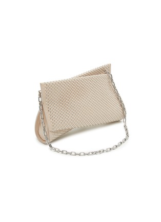 Detail View - Click To Enlarge - CHRISTIAN LOUBOUTIN - Small Loubitwist Rhinestone Mesh Leather Clutch