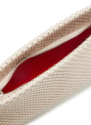 Detail View - Click To Enlarge - CHRISTIAN LOUBOUTIN - Small Loubitwist Rhinestone Mesh Leather Clutch