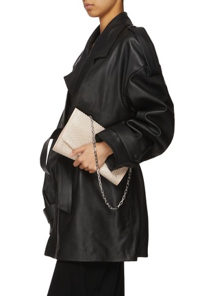 Figure View - Click To Enlarge - CHRISTIAN LOUBOUTIN - Small Loubitwist Rhinestone Mesh Leather Clutch