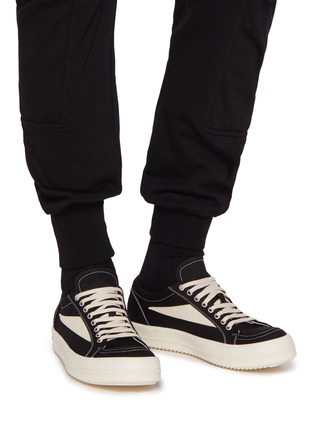 Figure View - Click To Enlarge - RICK OWENS DRKSHDW - Vintage Denim Low Top Men's Sneakers