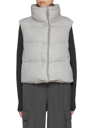 Main View - Click To Enlarge - HERNO - Faux Fur Cashmere Silk Puffer Vest