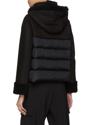 Back View - Click To Enlarge - HERNO - Hooded Shearling Puffer Jacket