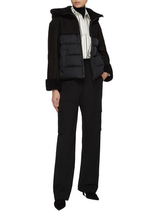 Figure View - Click To Enlarge - HERNO - Hooded Shearling Puffer Jacket