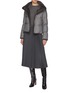 Figure View - Click To Enlarge - HERNO - High Neck Faux Fur Silk Cashmere Puffer Vest