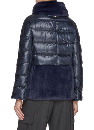 Back View - Click To Enlarge - HERNO - Bi-Fabric Faux Fur Puffer Jacket