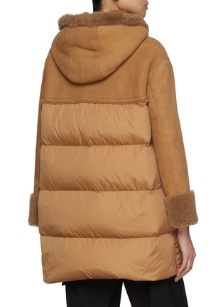 Back View - Click To Enlarge - HERNO - Hooded Lamb Shearling Puffer Jacket