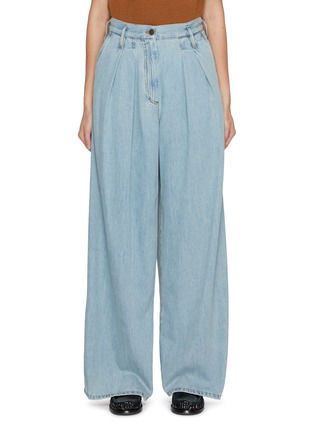 Main View - Click To Enlarge - DRIES VAN NOTEN - Front Pleat Cotton Wide Leg Jeans