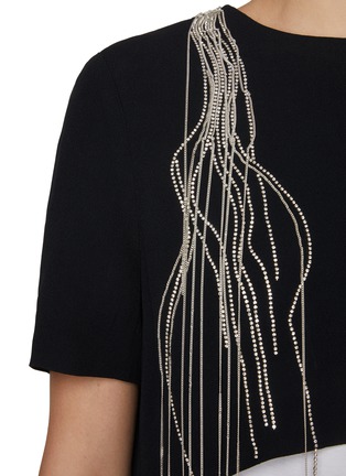  - DRIES VAN NOTEN - Dangling Strass Embellished High Low Hem Top