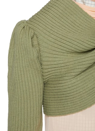  - DRIES VAN NOTEN - One Shoulder Drape Wool Scarf Top