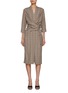 Main View - Click To Enlarge - DRIES VAN NOTEN - Checked Wool Obi Robe Dress