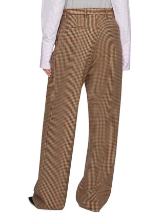 Back View - Click To Enlarge - DRIES VAN NOTEN - Wide Leg Checked Wool Trousers