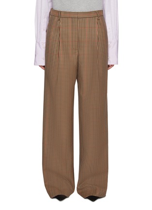 Main View - Click To Enlarge - DRIES VAN NOTEN - Wide Leg Checked Wool Trousers